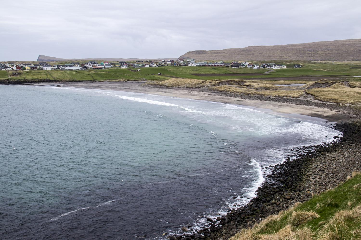 The Sandsvatn lake near Sandur on the island of Sandoy in the Faroe Islands 7562