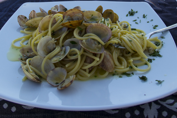 Spaghetti alle vongole in Salerno on the Amalfi Coast