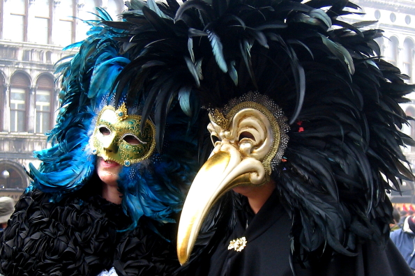 Masqueraders in Venice