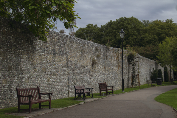 Medieval city walls in Winchester