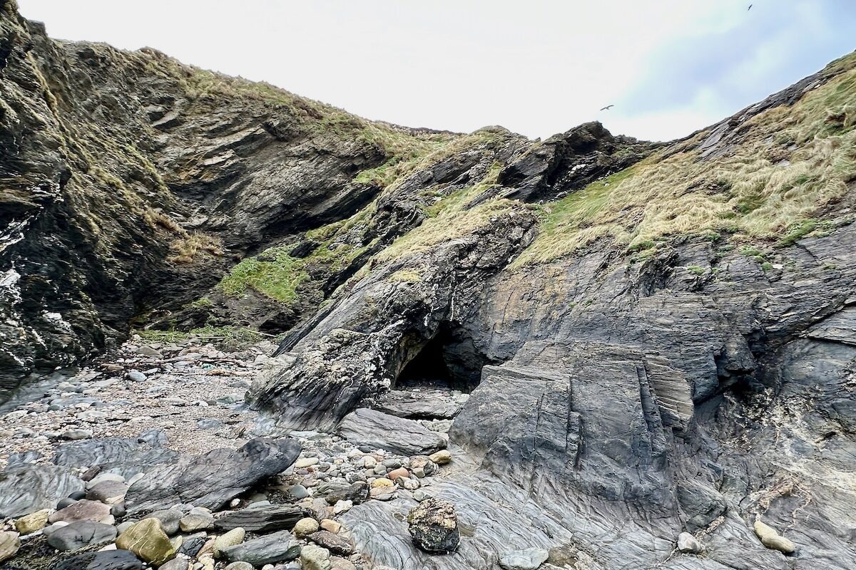 Entrance to the Cave at Niarbyl on the Isle of Man