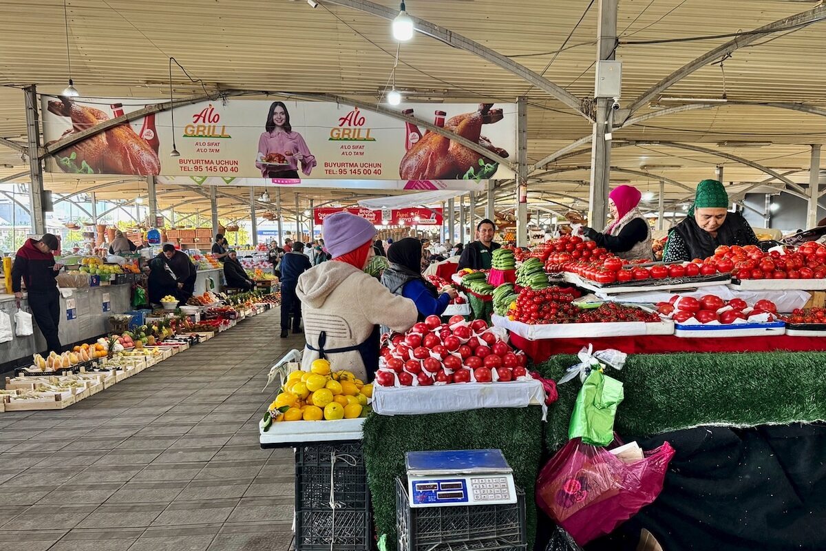 Inside Chorsu Bazaar in Tashkent, Uzbekistan