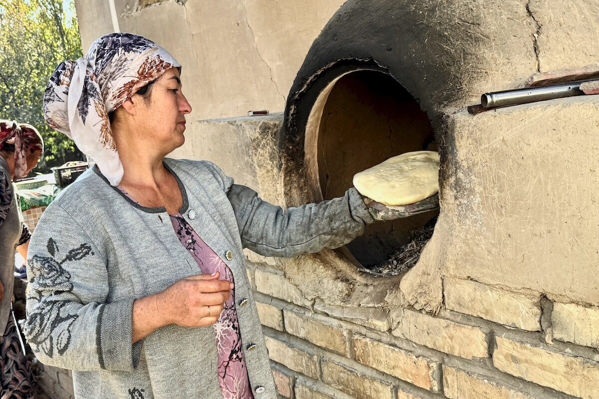 Making Bread at Home in Samarkand, Uzbekistan