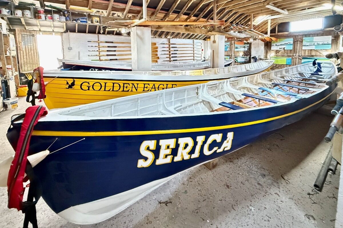 Pilot Gigs Stored in their Shed on St Mary's, isles of Scilly