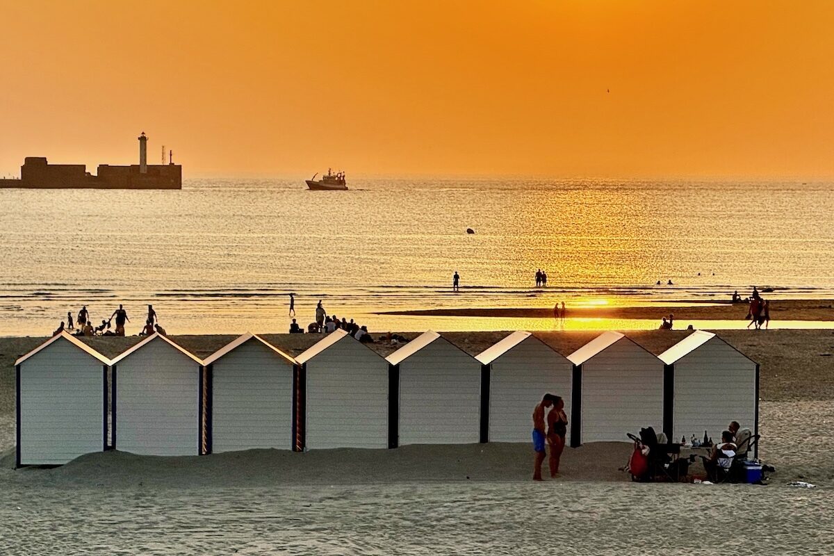 Sun Setting over the Beach in Boulogne sur Mer, France