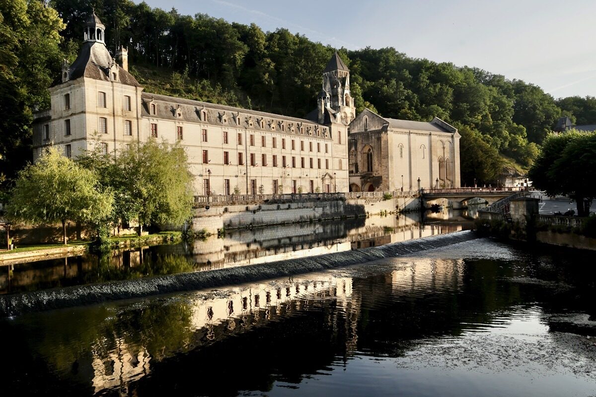 The Benedictine Abbey and Town Hall in Brantôme-en-Périgord, the Dordogne