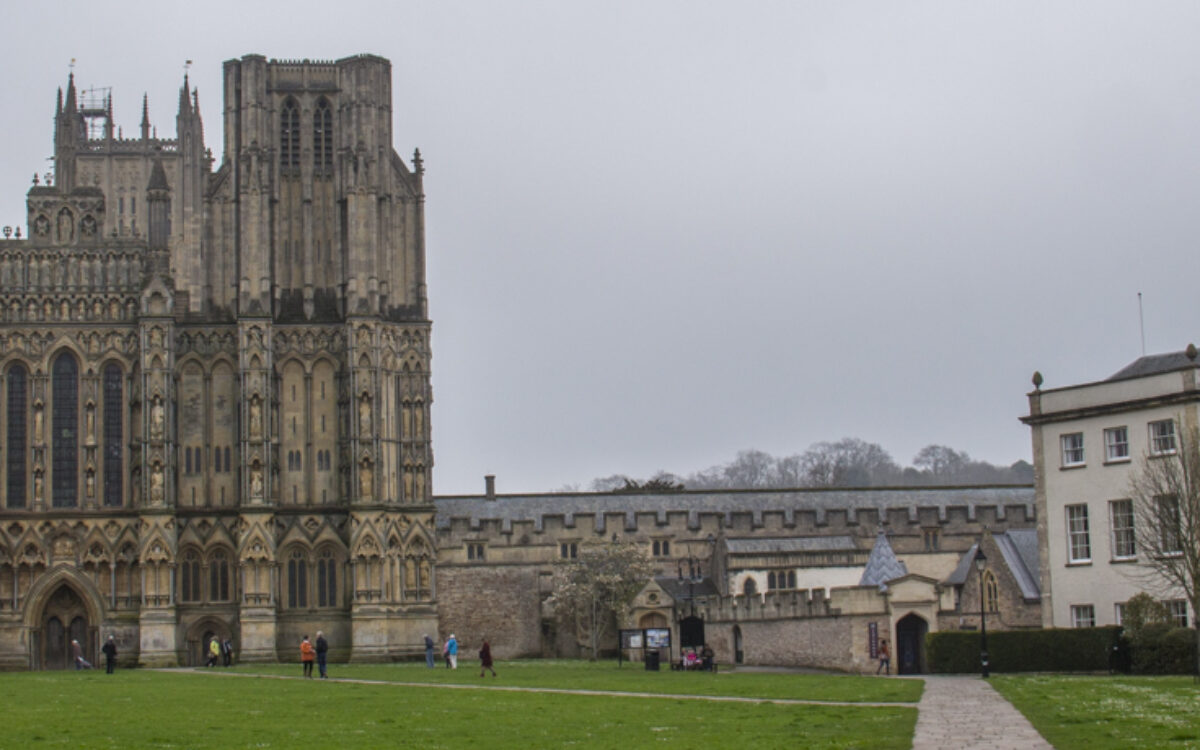The Cathedral and the City of Wells in Somerset, England