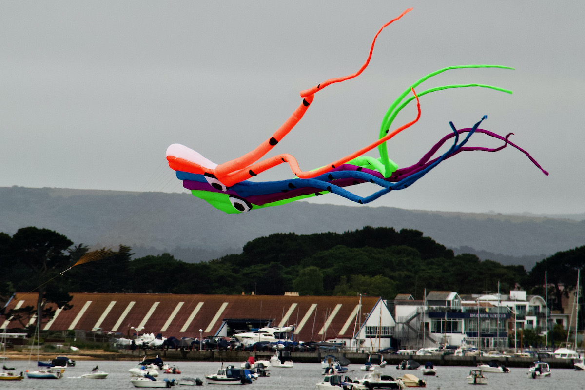 A Flying Octopus over Pool Harbour in Dorset