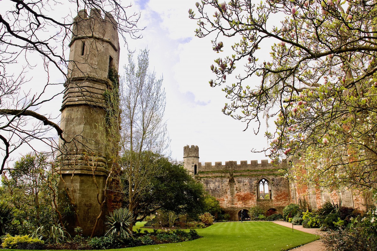 A Folly and a Ruin in the Garden of the Bishops Palace in Wells, Somerset