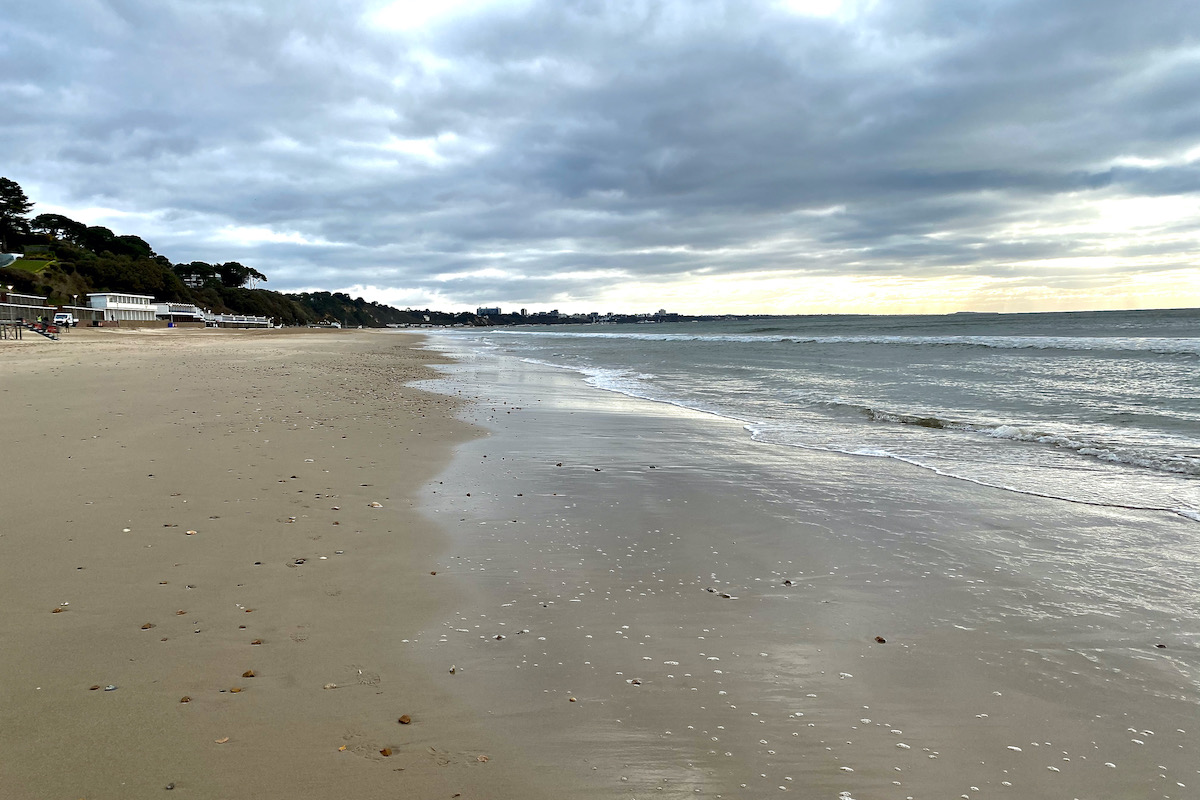 An Empty, Windswept Sandbanks Beach in Dorset