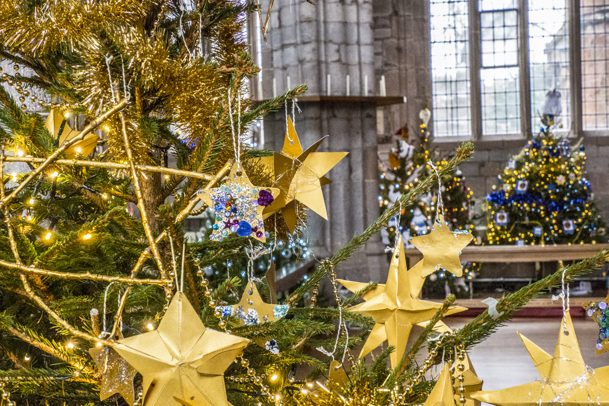 Annual Christmas Tree Festival in the Church of the Holy Cross in Crediton, Devon 050087
