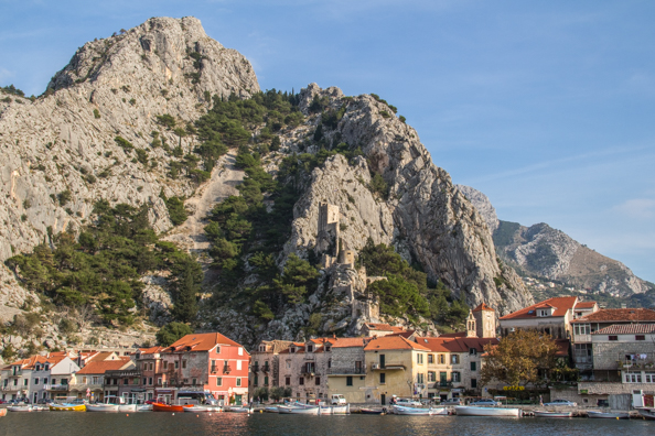 Arriving in Omis, Croatia by boat on the River Cetina