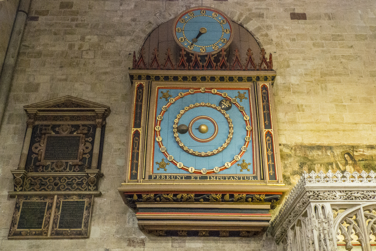 Astronomical Clock in the Cathedral in Exeter, Devon 060426