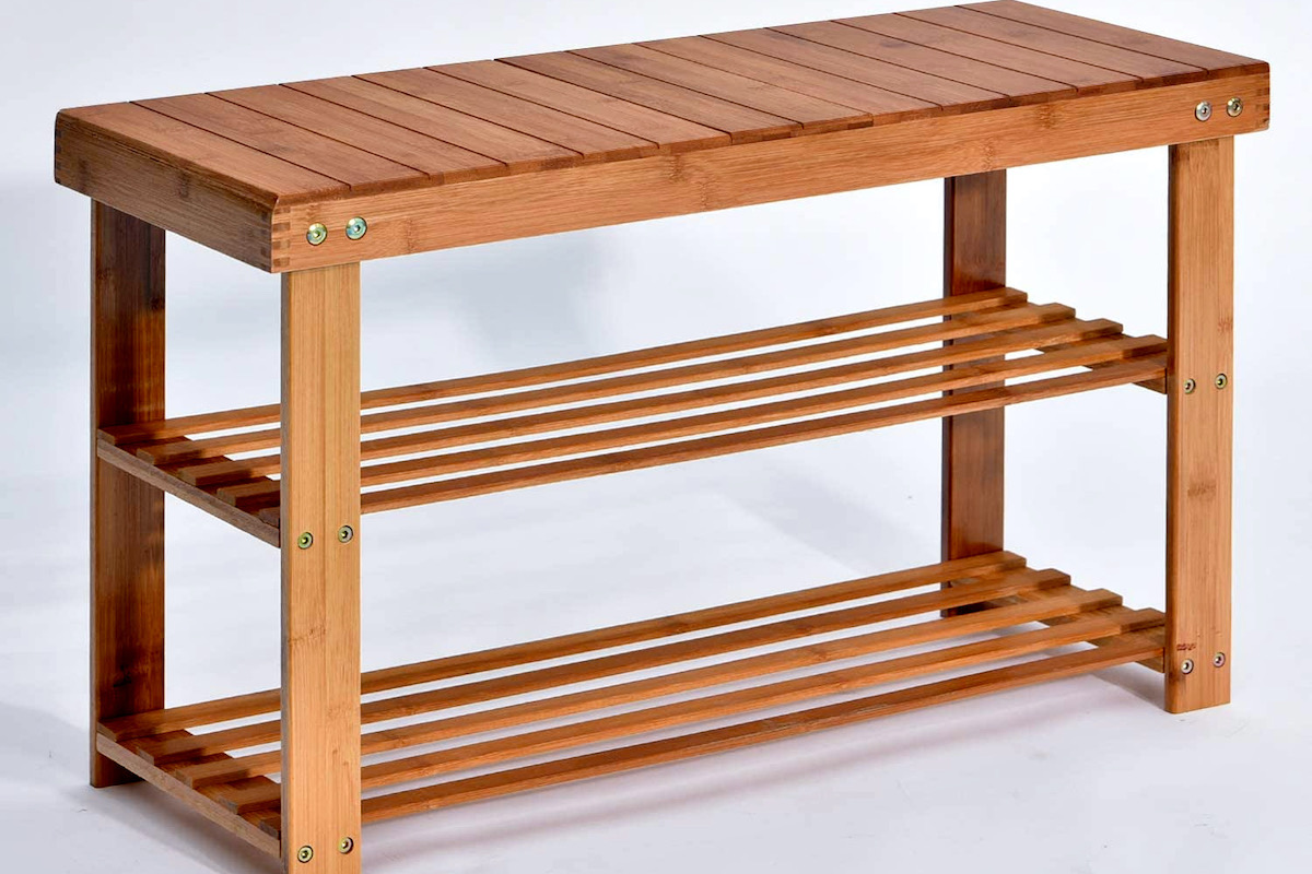 Bamboo bench and shoe rack