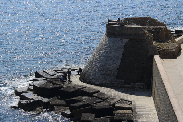 Bastion of Santa Maria on the sea front of Monopli in Puglia, Italy
