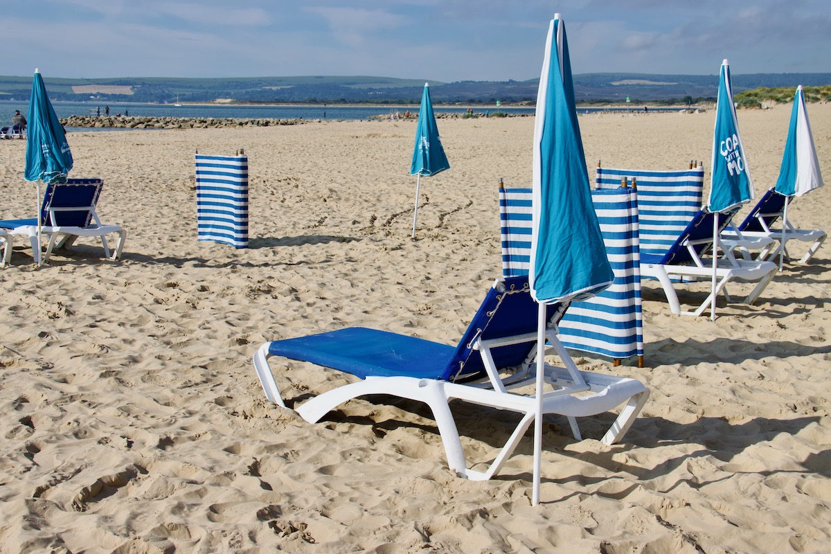 Beach Furniture on Sandbanks Beach in Dorset
