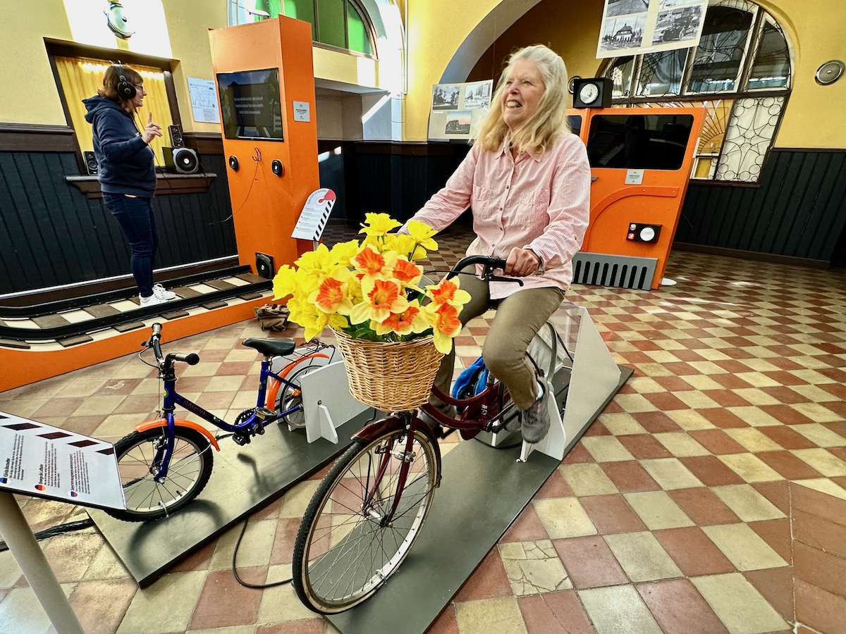 Bicycle Power at the Railway and Steam Educational and Interactive Centre in Gulbene, Vidzeme in Latvia