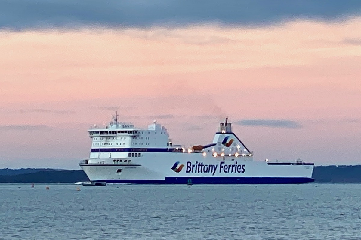 Brittany Freight Ferry Cotentin Leaves Poole Harbour in Dorset