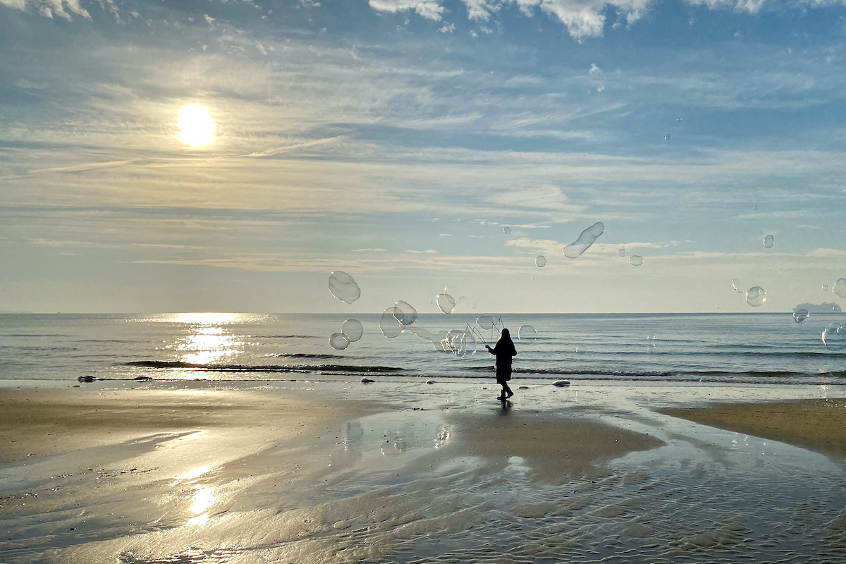 Bubbles on Sandbanks Beach in Dorset