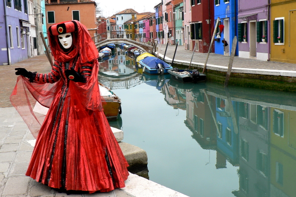 Posing on the island of Burano, Venice