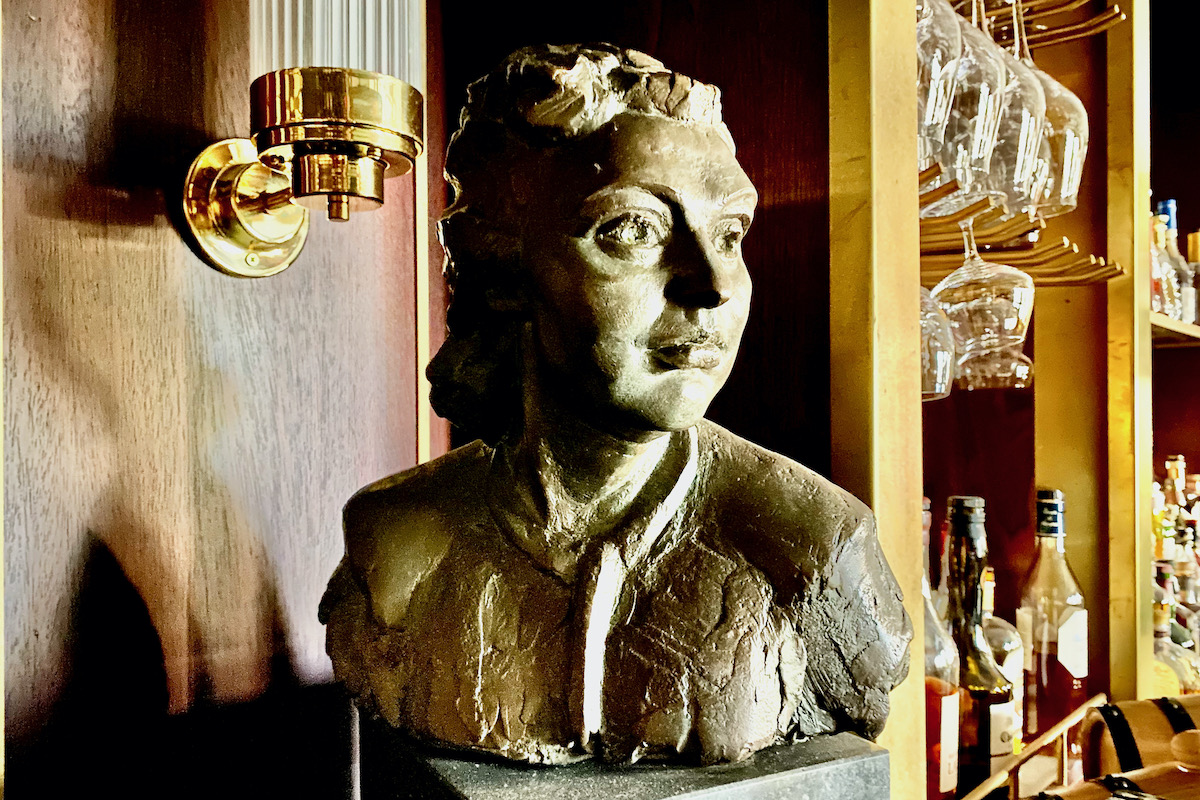 Bust of Nancy Wake in the American Bar at The Stafford London