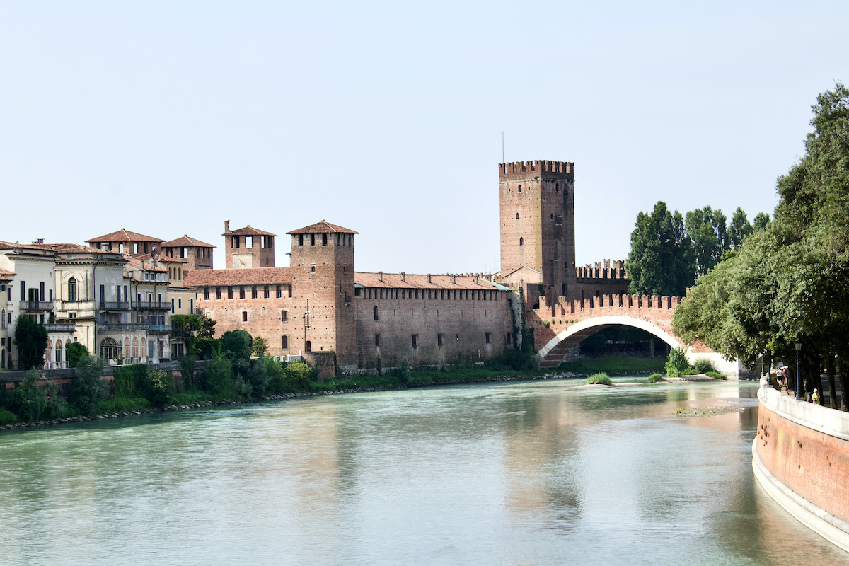 Castelvecchio on the River Adige in Verona, Italy