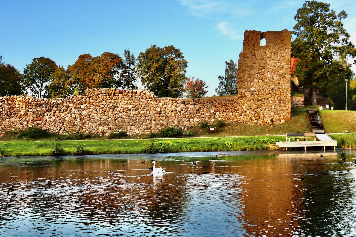 Castle Island in Alūksne, Vidzeme in Latvia