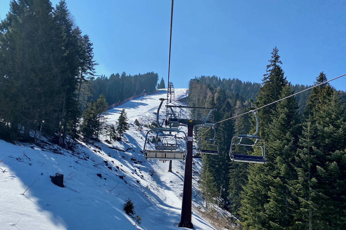 Chair Lift in the Ski Area of Folgaria in Italy