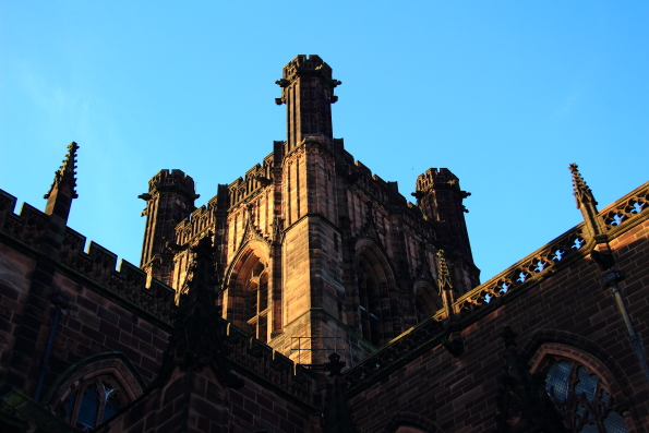 The bell tower of Chester Cathedral
