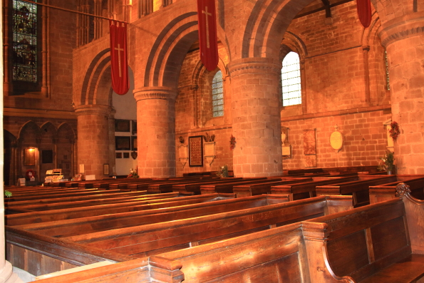 The interior of the church of St John the Baptist in Chester
