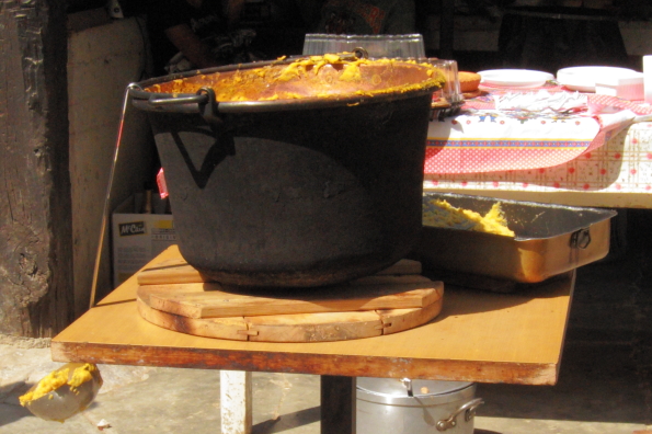 The paiolo that is used to make polenta