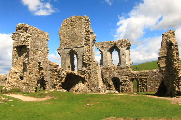The ruins of Corfe Castle in Dorset