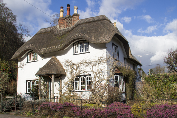 Cottage on Swan Green in Lyndhurst in the New Forest. England