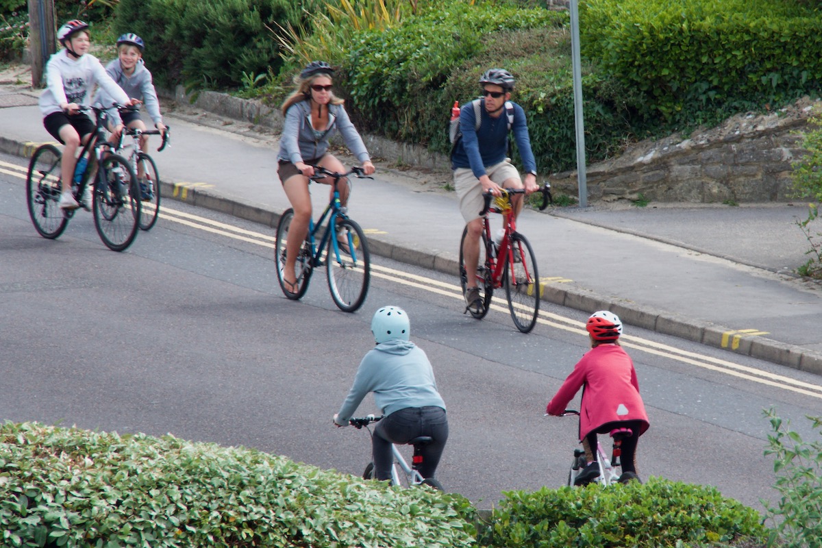 Cyclists in Sandbanks, Dorset