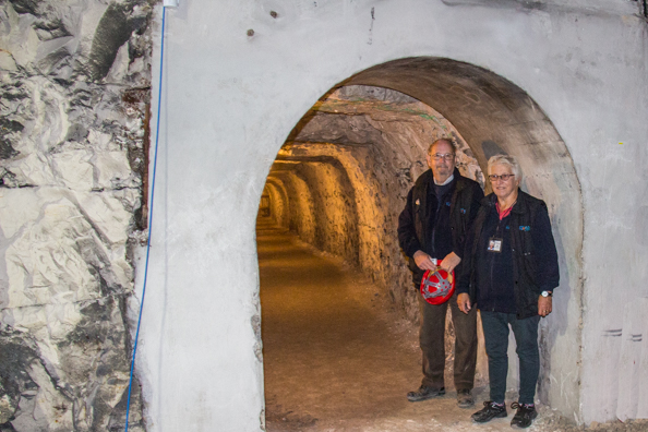 Dave and Gill, guides in the tunnels in Ramsgate, Kent