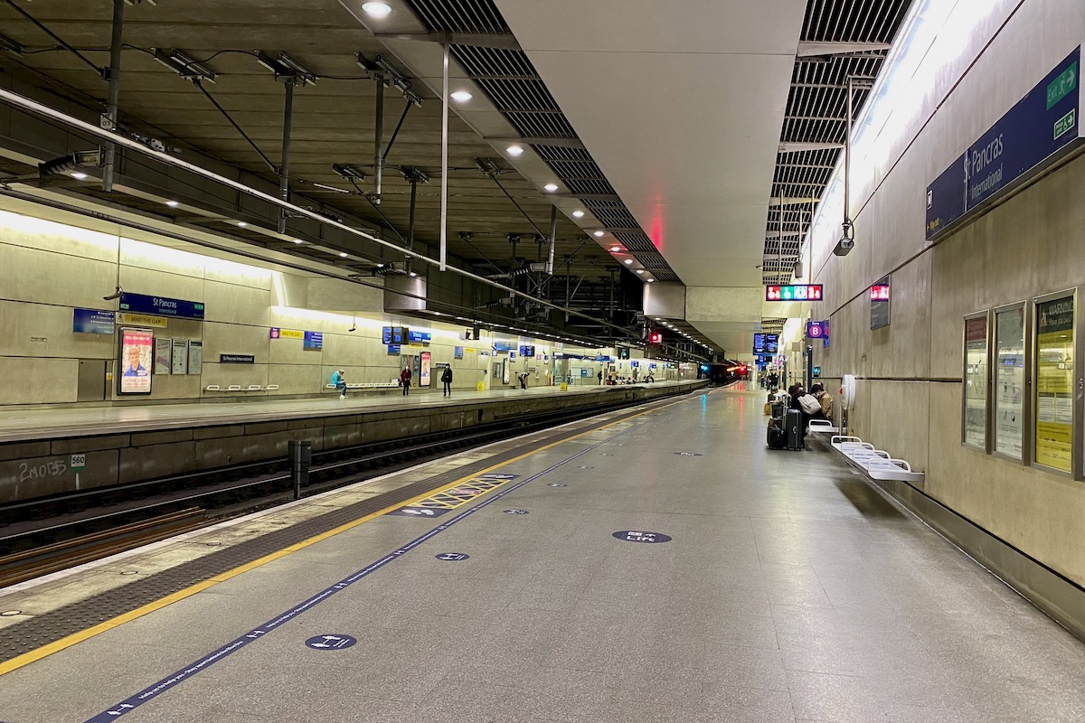 Deserted Platform at St Pancras Mainline Station in London
