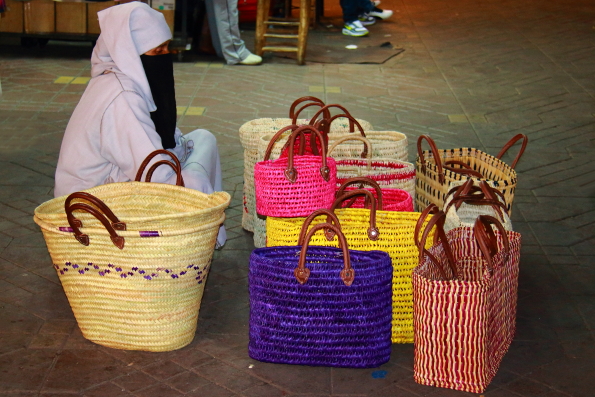 A basket seller in Djemaa el Fria Square Marrakech