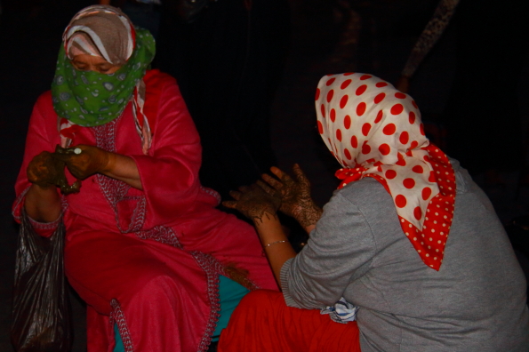 A henna party in Djemaa el Fna Square in Marrakech
