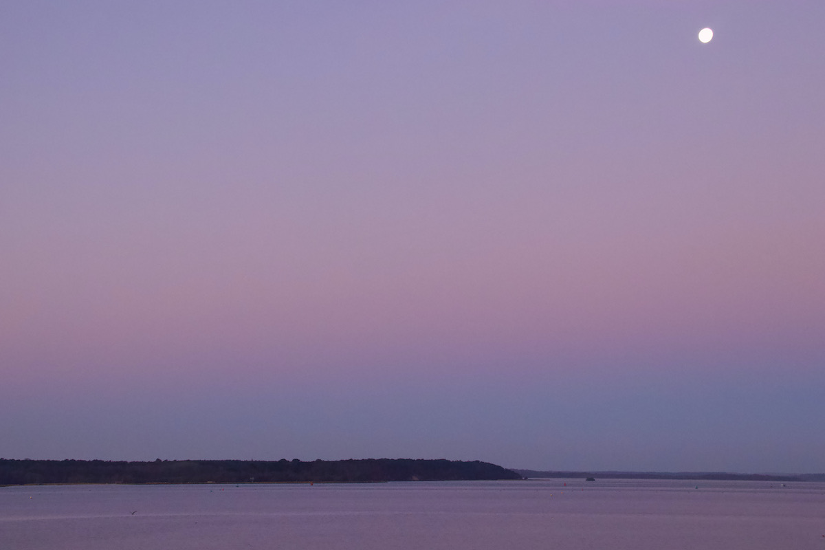 Early Morning Moon over Poole Harbor in Dorset