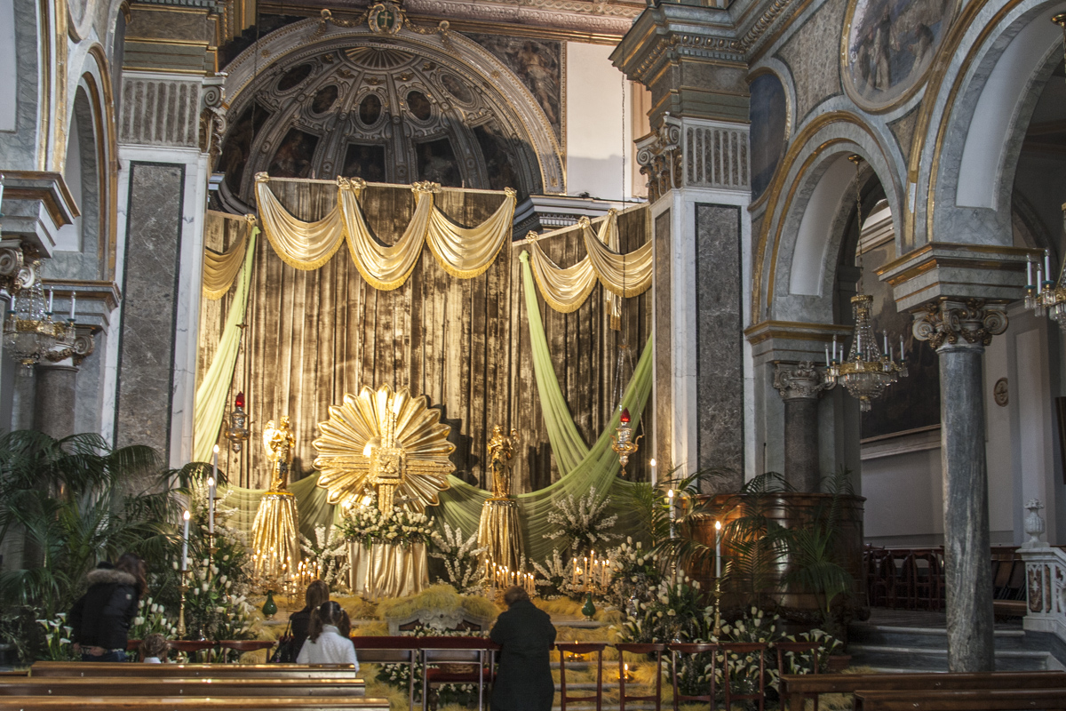 Easter decorations in the Basilica of Saint Antonino in Sorrento, Italy 0082
