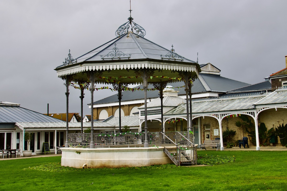 Edwardian Bandstand in Gyllyngdune Gardens, Falmouth in Cornwall