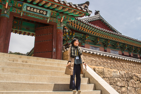 Ellison at Haeinsa Temple in South Korea