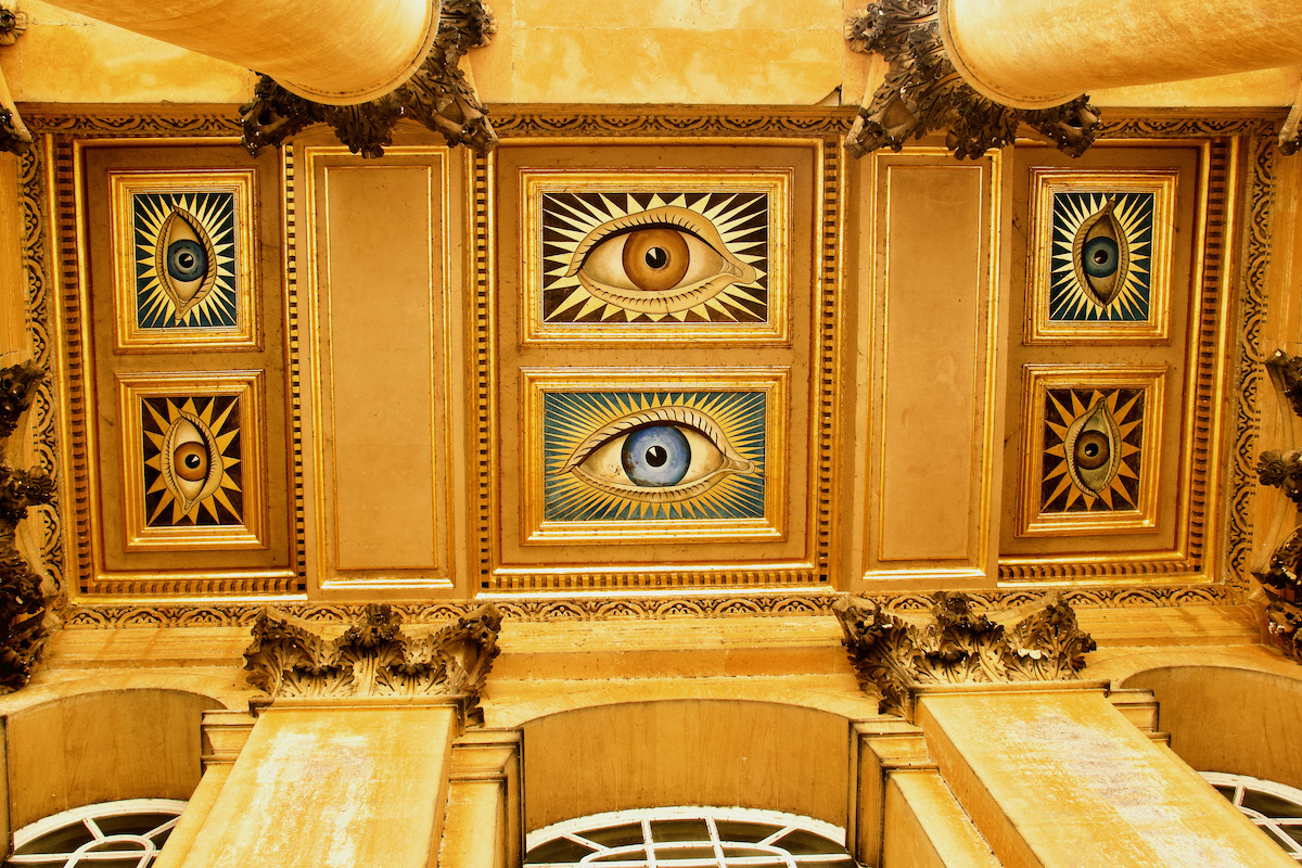 Eyes Above the Main Entrance of Blenheim Palace in Oxfordshire