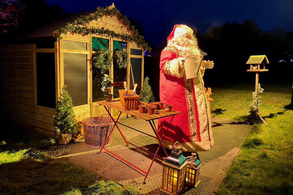 Father Christmas on the Kingston Lacey Illuminated Trail