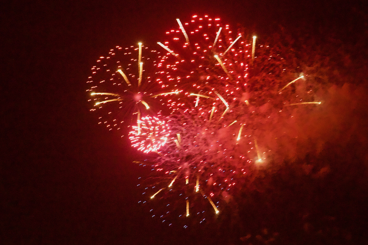 Fireworks over Poole Harbour in Dorset