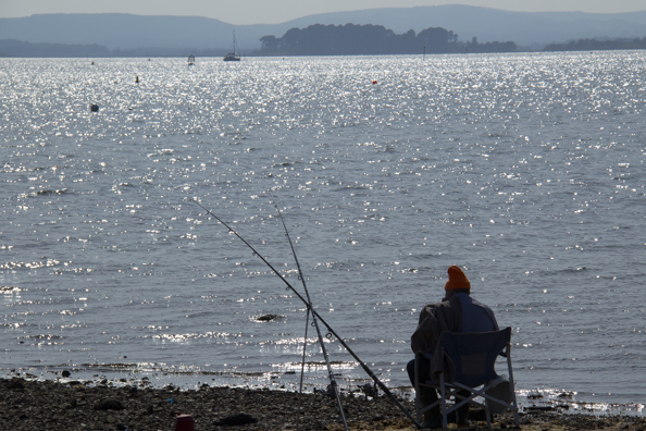 Fishing in Parkstone Bay on Poole Harbour