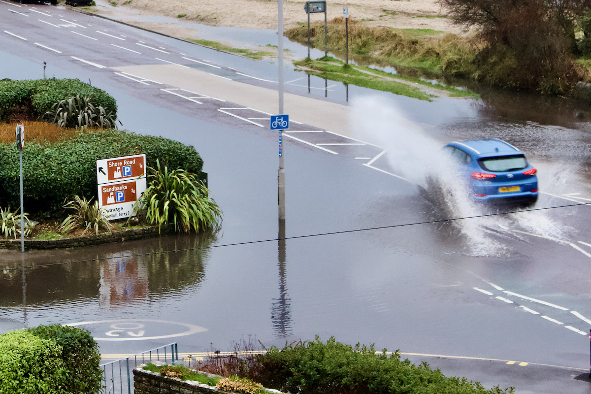 Floods on Sandbanks in Dorset