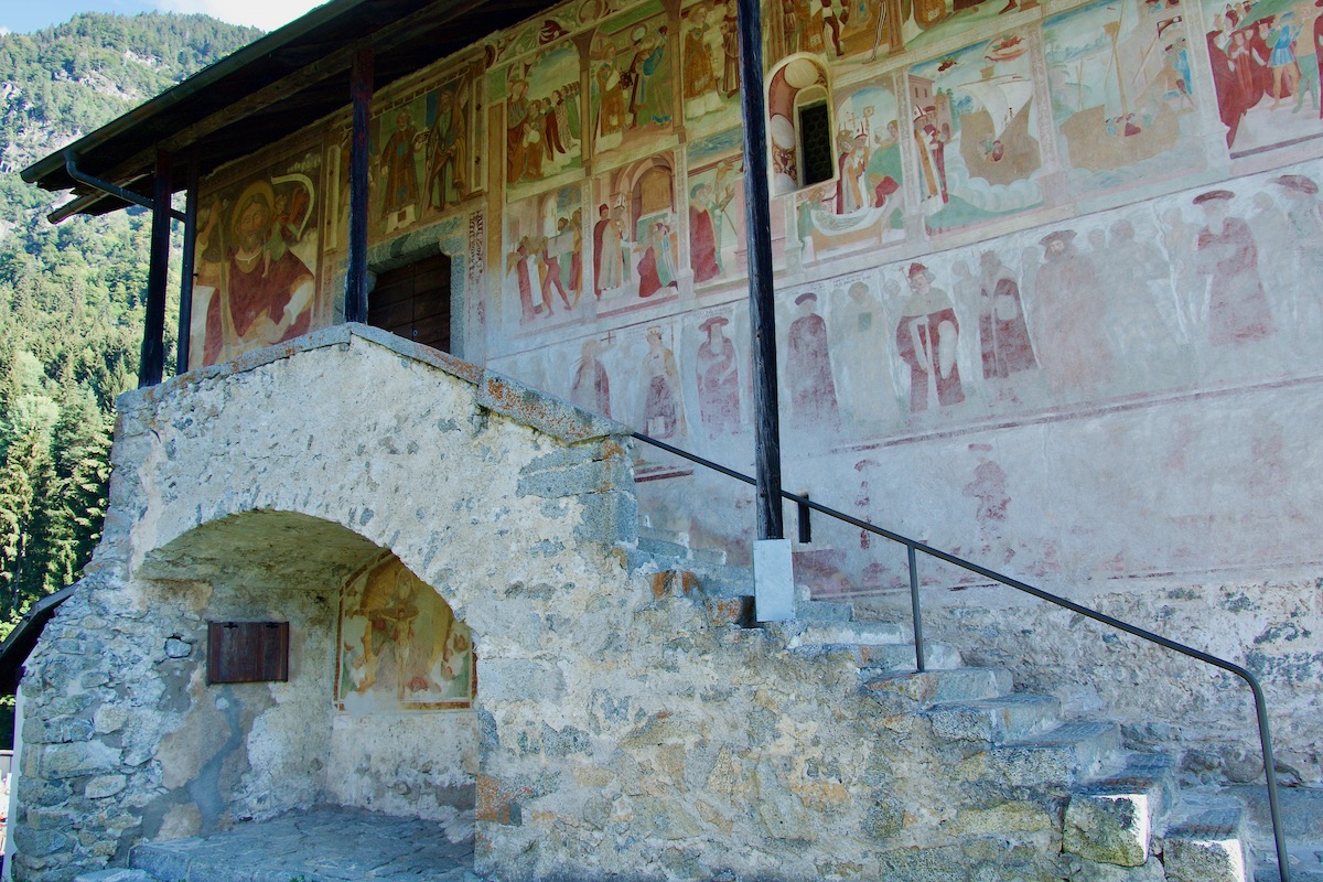Frescoes on the Church of San Stefano in Carisolo, Italy