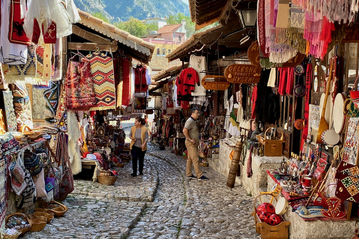 Grand Bazaar in Kruja, Albania