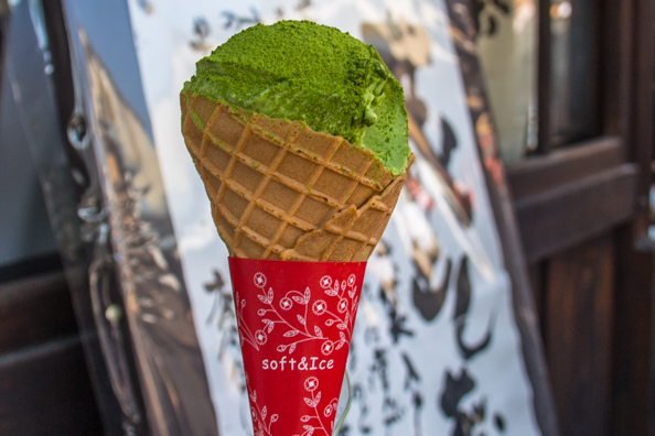 Green tea ice-cream in Uji, Japan